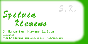 szilvia klemens business card